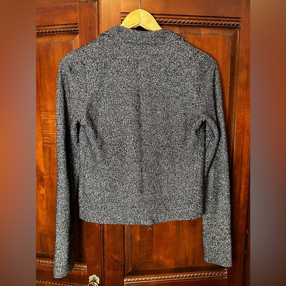 Dolan t-shirt knit moto jacket, black and white weave, size XS - Picture 2 of 3